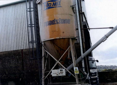 A lime storage silo at the site.