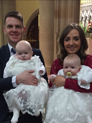 Seamus Bell with his partner Edel Tighe and their two children.
Picture used with family's permission.