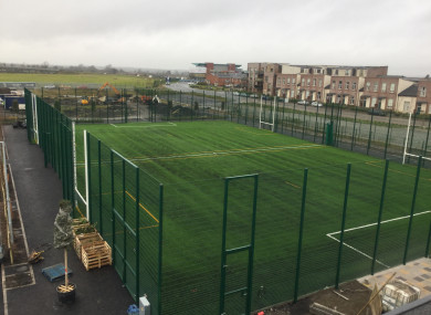 The astroturf pitch at the town's community centre.