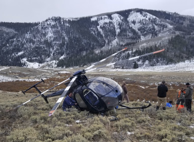 Photo of the helicopter after the crash.