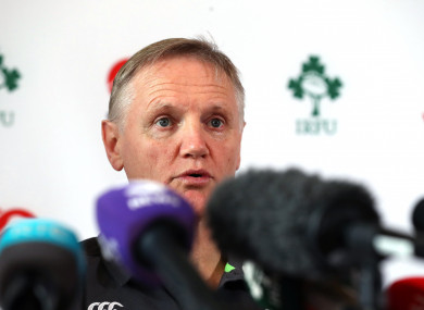 Schmidt speaking at today's press conference at Carton House.