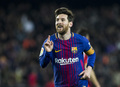 Messi scored a brace for Barcelona on Saturday.