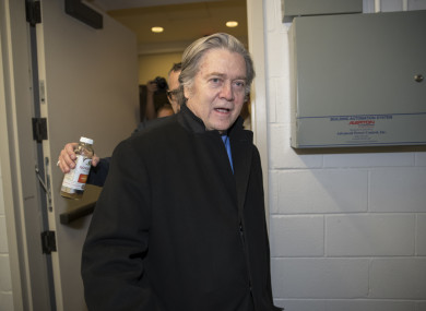 Bannon arriving for questioning by the House intelligence committee