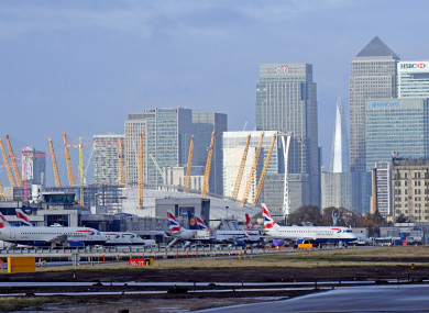 Planes on the runway at London City Airport (file photo).