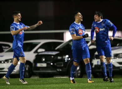 Duffus (centre) celebrates with his Waterford team-mates.