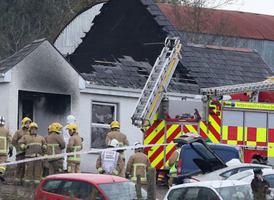 Emergency services at the house in Derrylin, Fermanagh last week