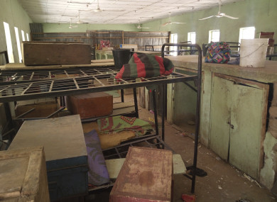In this photo taken earlier this month luggage belonging to the kidnapped girls remains in the dormitory in the Government Girls Science and Technical College Dapchi, Nigeria.