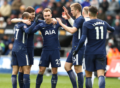 Eriksen scored twice at the Liberty Stadium.