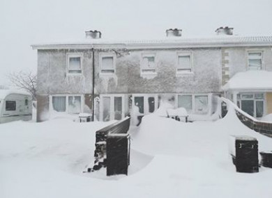 Snowbound houses in Tallaght