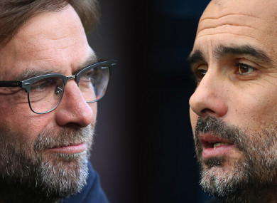 Klopp and Guardiola meet on Wednesday.