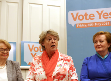 Pictured (LtoR) former Minister Gemma Hussey, Former Minister Nora Owen and former Minister Madeleine Taylor-Quinn discuss the 8th Amendment in Buswells Hotel.