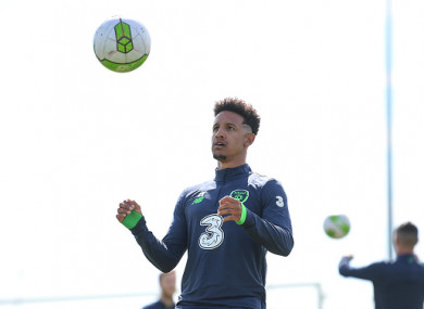 Callum Robinson in training at Abbottstown today.
