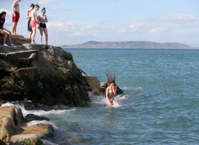 Swimmers at the 40 Foot in Dublin earlier this month.