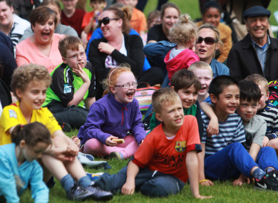 Happy spectators at the 2016 Laya Street Performance World Championships, part of City Spectacular.