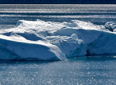 An ice shelf near the Eqip Sermia glacier off the coast of Greenland.
