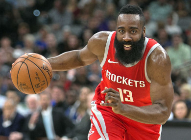 James Harden in action for the Houston Rockets.