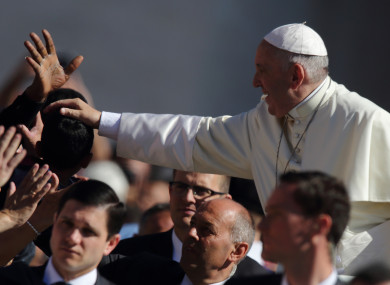 The Pope in the Vatican yesterday.
