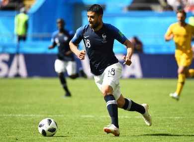 French attacker Fekir in action at the World Cup.