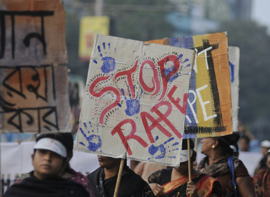 Protesters at a rally against a previous gang rape incident in New Delhi.