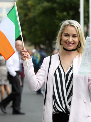 Sylwia Zablotna, originally from Poland, at the Citizenship Ceremony on Monday.