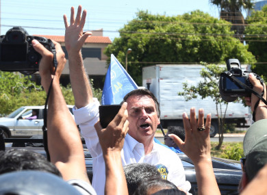 Jair Bolsonaro at a campaign rally earlier this week