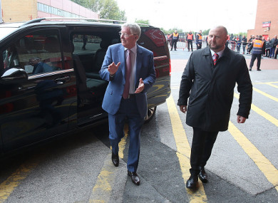 Ferguson arriving at Old Trafford earlier.