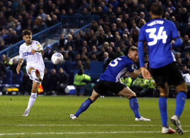 Leeds United's Mateusz Klich scores his side's equaliser.