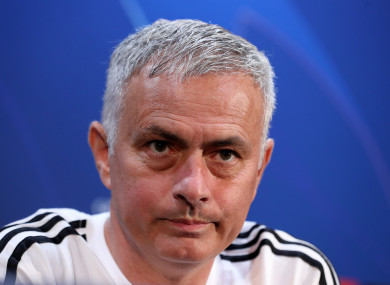 Mourinho speaking at this afternoon's press conference.