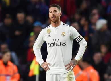 Real Madrid captain Sergio Ramos during Sunday's Clasico loss to Barcelona