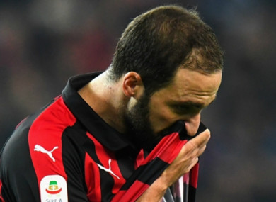 Gonzalo Higuain had a day to forget.