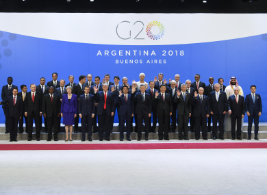 Leaders of the G20 pose for the official family picture at the G20 summit in Buenos Aires, Argentina.