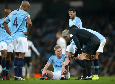 Kevin de Bruyne picked up a knee injury earlier this season and it kept him out of 10 games.