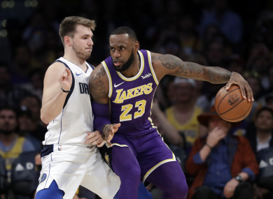LeBron James in action for Los Angeles Lakers.