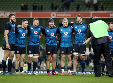 Ulster's contingent in the USA Test get a group photo post-match.
