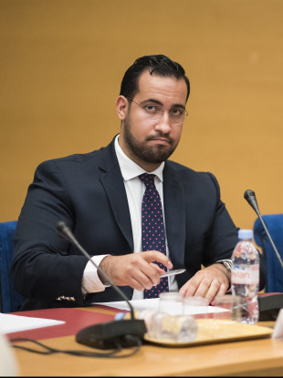 Alexandre Benalla appears before a Senate committee in Paris, France, on 19 September.