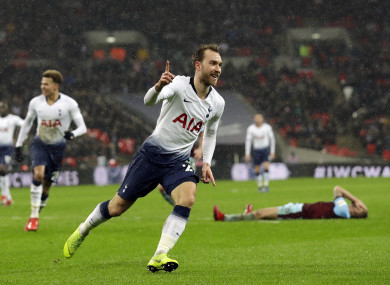 Eriksen scored his second goal in as many games for Tottenham this afternoon.