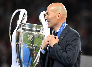Zinedine Zidane managed Real Madrid to three consecutive Champions League titles during his reign.