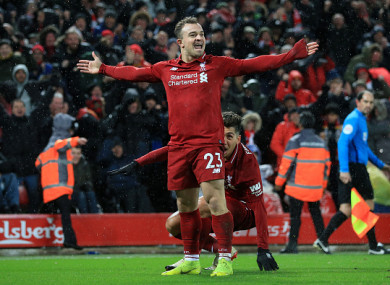 Shaqiri: Scored twice off the bench to down United.