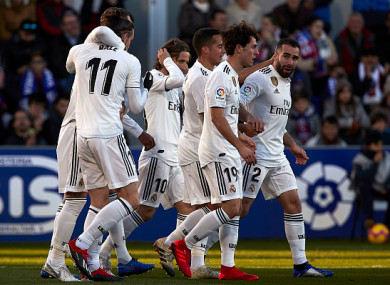 Bale celebrates his match-winning goal.