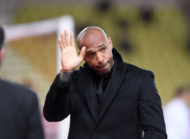 Thierry Henry pictured during tonight's match.