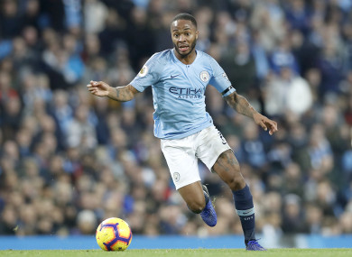 Manchester City forward Raheem Sterling.