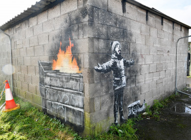 The artwork is Banksy's first piece in Wales.