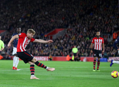 Stuart Armstrong gives the home side the lead after 13 minutes.