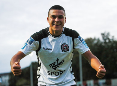 The striker won the U19 double with Bohemians last year.