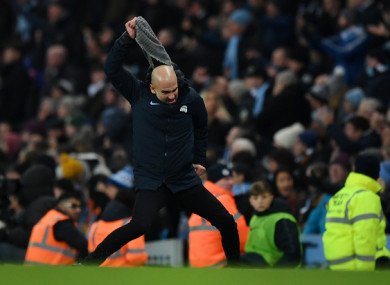 Guardiola's scarf took a bit of a beating in the final minutes.
