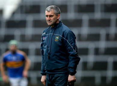 Sheedy looks on during Tipperary's Munster Hurling League meeting with Clare earlier this year.