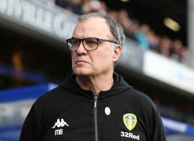 Leeds United manager Marcelo Bielsa pictured at Loftus Road on Sunday.