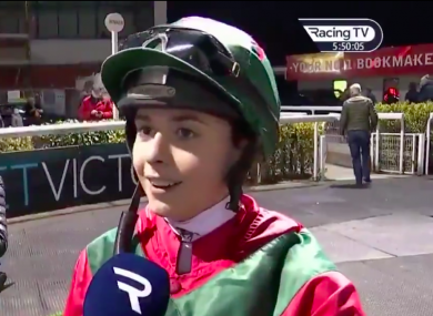 The Tipperary native received her jockey's licence on Thursday before claiming her first win in Dundalk a day later.