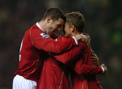 Team-mates: O'Shea and Solskjaer in 2006.