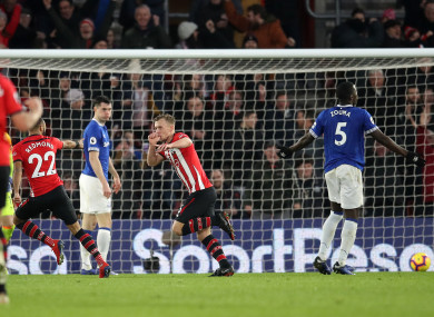 Southampton's James Ward-Prowse celebrates scoring.